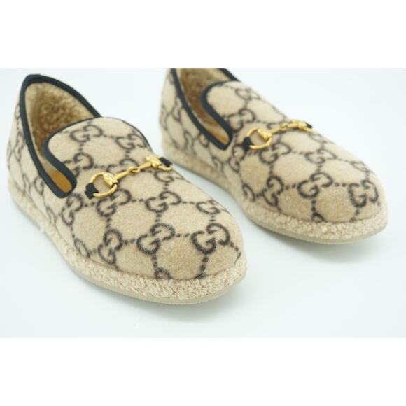 Gucci Fria Interlocking GG Horsebit Loafer Beige men dress shoe Wool Fur main image 7